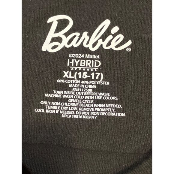Barbie Graphic T-Shirt Black XL (15-17) Hybrid Apparel Cotton/Polyester Womens C - Picture 6 of 7